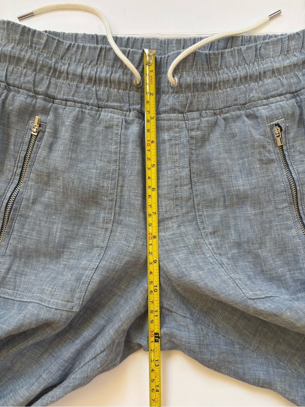 Athleta Cabo Linen Jogger Pants Size 2 Blue 100% Linen Drawstring - Picture 9 of 10